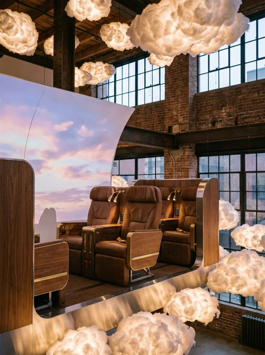 Boutique airline lounge pop-up environment
